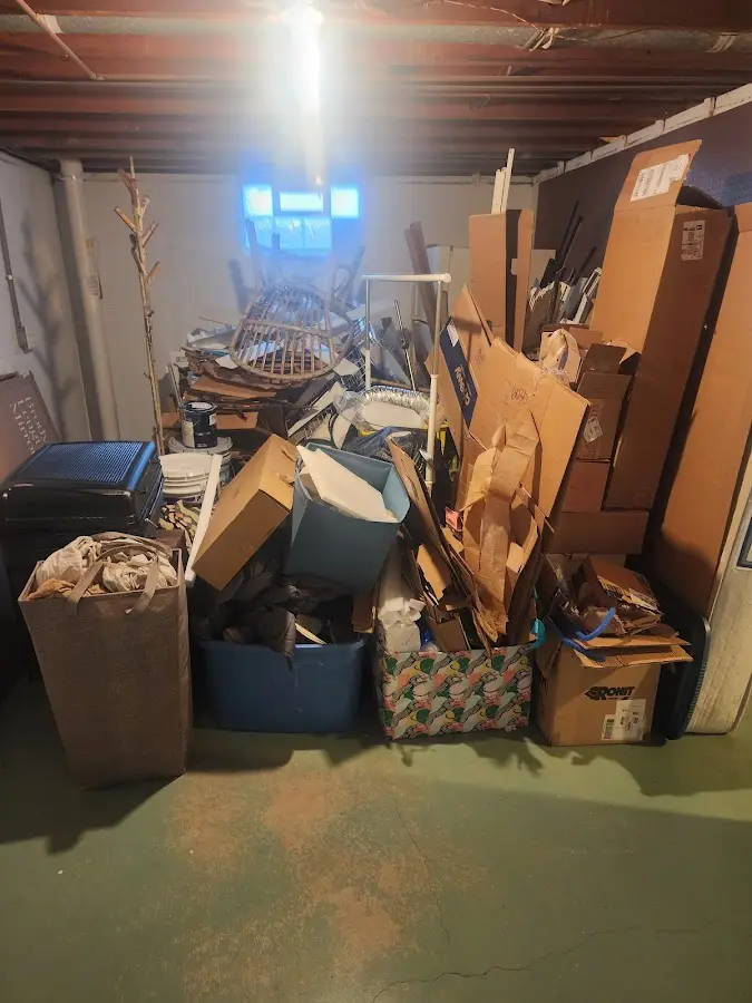 Roll-off dumpster container at job site for 6 Yard Dumpster Rental in West Deptford